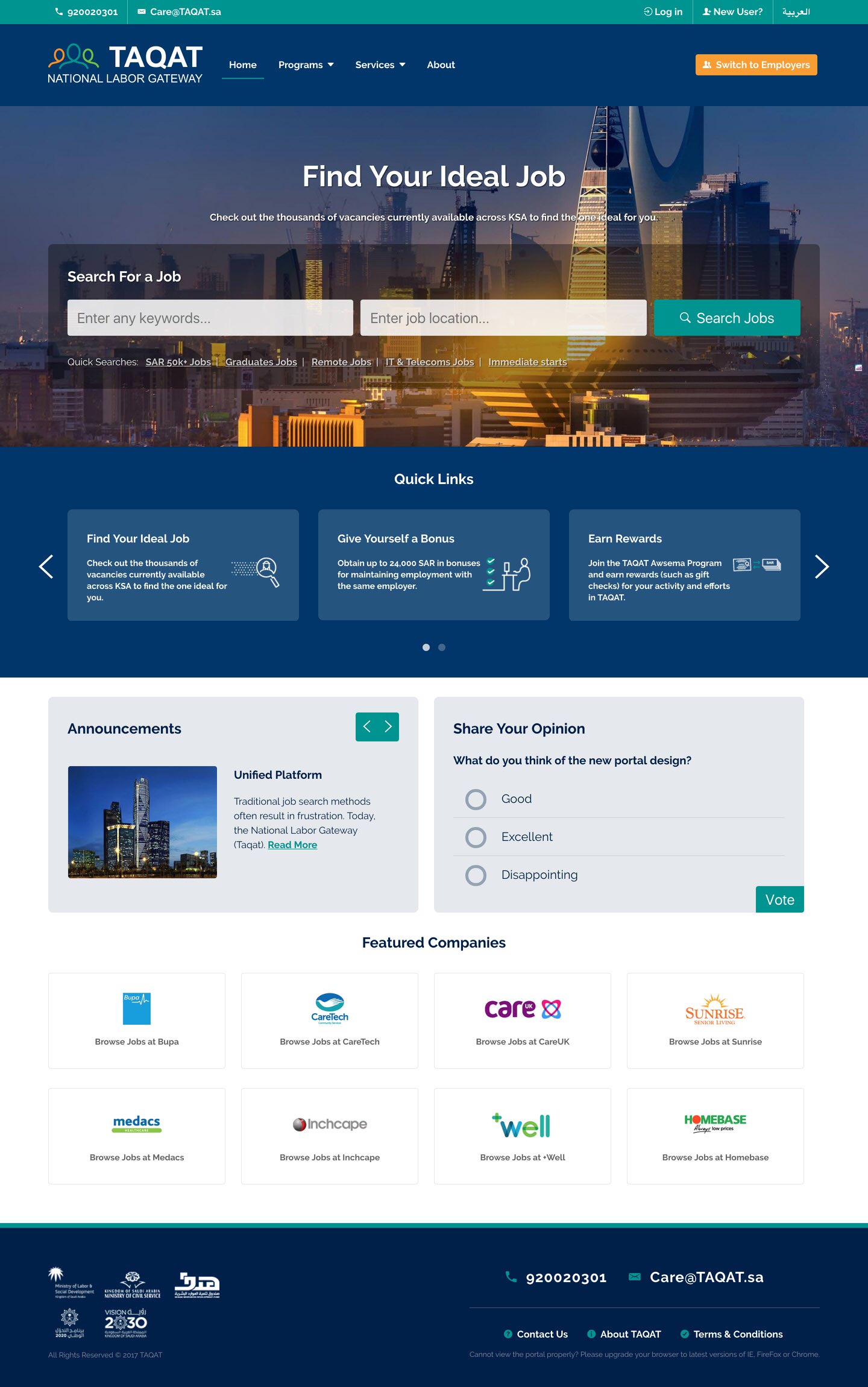Taqat Homepage
